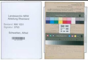 Entnazifizierung Alfred Schwahlen , geb. 31.07.1908 (Sparkassenangest.)