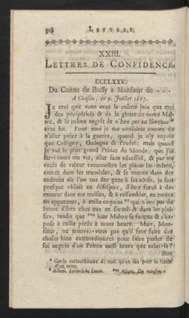 XXIII. Lettres De Confidence.