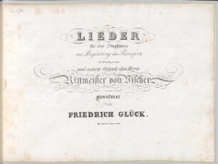 Lieder für eine Singstimme mit Begleitung des Pianoforte