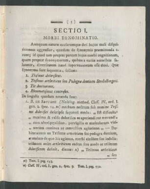Sectio I. Morbi Denominatio