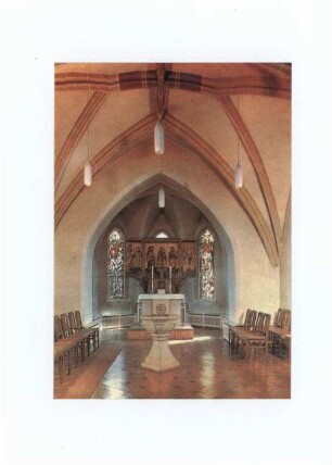 Leipzig-Leutzsch: Laurentiuskirche ; Innenansicht ; Chorturmanlage, Ende 15. Jh., Altar Anfang 16 Jh. ; 1961 restauriert