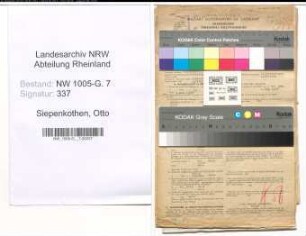 Entnazifizierung Otto Siepenkothen , geb. 19.02.1887 (Architekt)