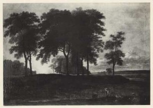 Abendlandschaft mit Hirten am Wasser