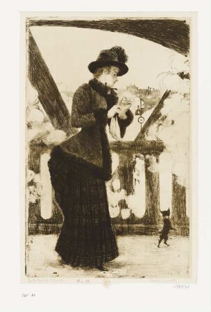 Dame auf dem Pont de L’Europe
