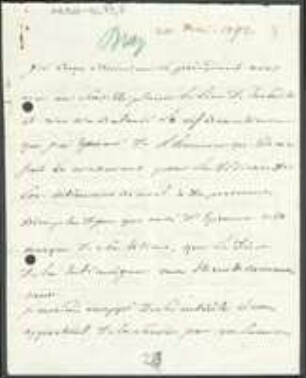 Brief von François Gabriel von Bray an Johann Jacob Kohlhaas