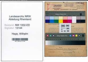 Entnazifizierung Wilhelm Hepe, geb. 10.04.1913 (Lehrer)