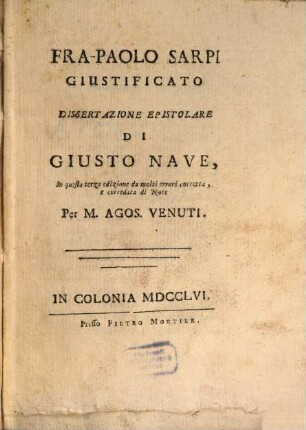 Fra-Paolo Sarpi Giustificato