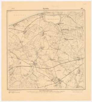 Bebauungsplan der Stadterweiterung, Greifenberg: Planungsunterlage Messtischkarte 1889 (1919), Teilblatt 601 (Karnitz) 1:25000