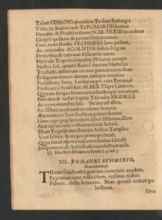 VII. Johanni Schmidio, Vratislaviensi.