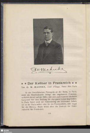Der Kellner in Frankreich