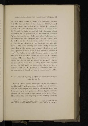 9. The levitical impurity of idols and idolatrous sacrifices after the year 70.
