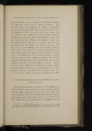 9. The levitical impurity of idols and idolatrous sacrifices after the year 70.