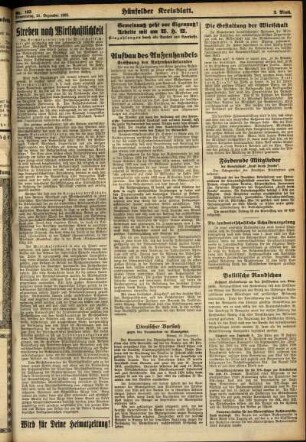 Zweite Ausgabe vom Donnerstag, den 21. Dezember 1933.