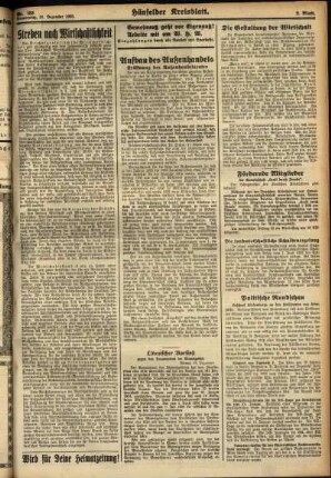 Zweite Ausgabe vom Donnerstag, den 21. Dezember 1933.