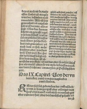 Das IX Capitel/ Von derunlauterkeit/ vnnd von irer nutzberkeit vnnd schaden.