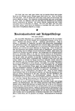 Knabenhandarbeit und Krüppelfürsorge