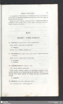 XIV. Roches combustibles