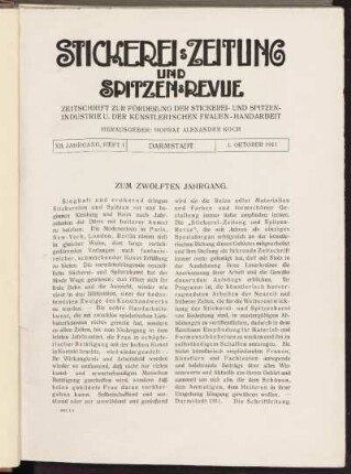 12: Heft 1, 1. Oktober 1911