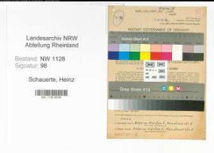 Entnazifizierung Heinz Schauerte , geb. 26.03.1922 (Polizist)