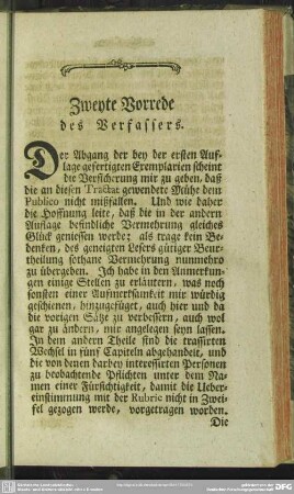 Zweyte Vorrede des Verfassers