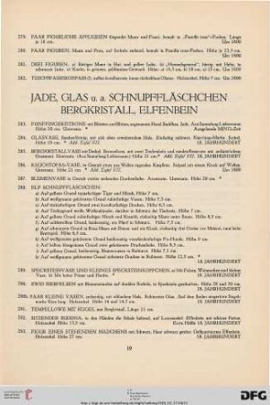 Jade, Glas u.a. Schnupffläschchen, Bergkristall, Elfenbein (Nr. 283-293)