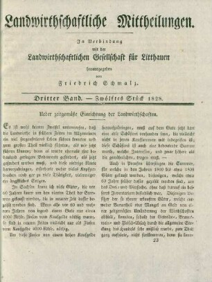 Dritter Band. - Zwölftes Stück 1828.