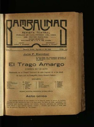 El trago amargo : comedia en un acto