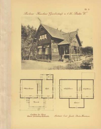 Landhaus des Herrn Baurat Gerstenberg-Rehbrücke [Fotografie] ; [Grundrisse]