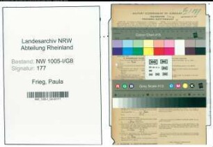 Entnazifizierung Paula Frieg , geb. 04.12.1911 (Studienreferendarin)