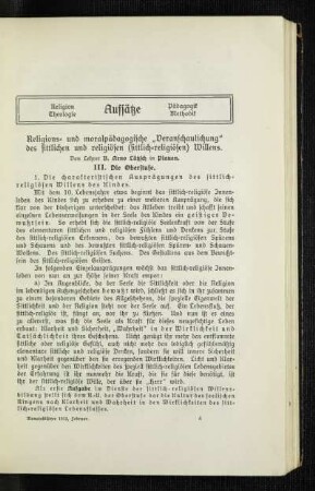 Religions- und moralpädagogische "Veranschaulichung" des sittlichen und religiösen (sittlich-religiösen) Willens : [Fortsetzung]