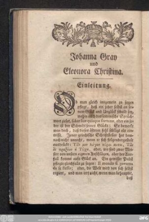 Johanna Gray und Eleonora Christina.