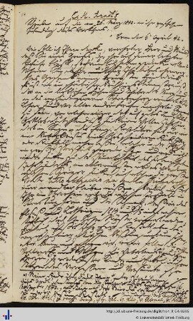 Brief von Ernst Moritz Arndt an Franz Karl Grieshaber (06.04.1842)
