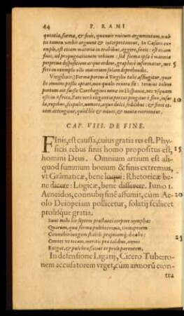 Cap. VIII. De Fine.