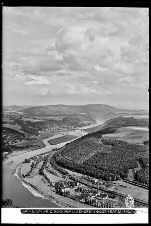 Sächsische Schweiz, Blick vom Lilienstein gegen Bad Schandau