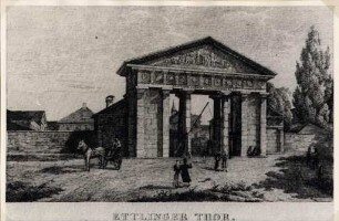 Ansichten Karlsruher Gebäude, Bauwerke und Denkmäler. Ettlinger Tor