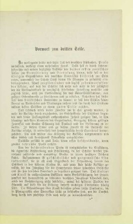 Vorwort zum dritten Teile