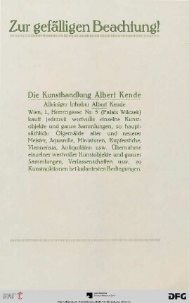 Zur gefälligen Beachtung!