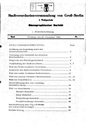 1946: Stenographischer Bericht