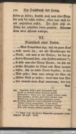 XX. Eigenschaft eines Poeten