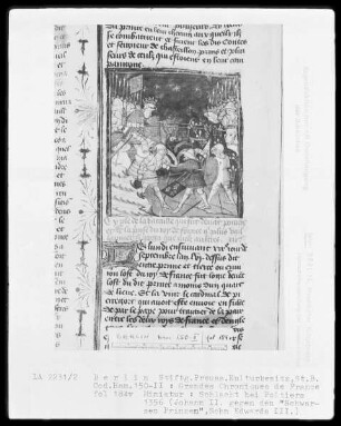 Chroniques de France in zwei Bänden — Chroniques de France, Band 2 — Schlacht bei Poitiers 1356, Folio 184verso