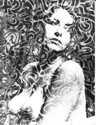 Experimentelle Fotografie von Germin. Modell Fidi 1972. Verfremdet