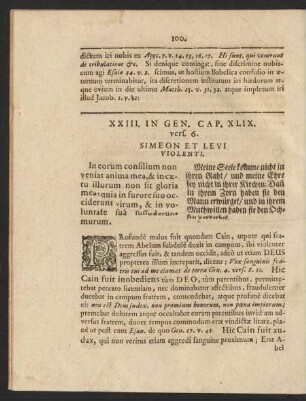 XXIII. In Gen. Cap. XLIX. vers. 6. Simeon Et Levi Violenti.