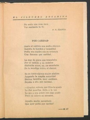 Por caridad