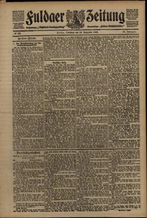 Erste Ausgabe vom Dienstag, den 29. Dezember 1908.