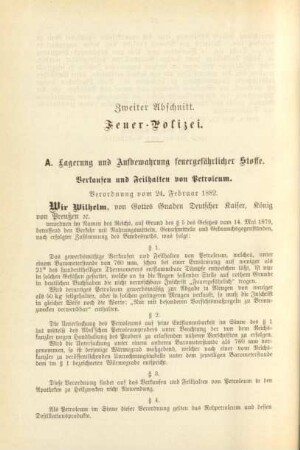Zweiter Abschnitt. Feuer-Polizei