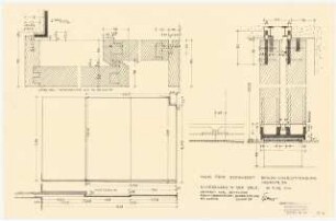 Arzthaus Prof. Bernhardt, Berlin-Charlottenburg: Schiebewand zur Diele: Ansichten 1:20, Detailschnitte 1:1