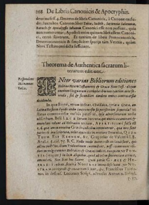 Theorema de Authentica sacrarum literarum editione.