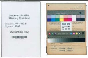 Entnazifizierung Paul Stuckenholz , geb. 13.05.1898 (Obermeister)