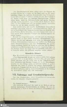 VII. Nahrungs- und Genußmittelgewerbe