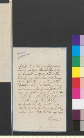 Brief von Jagemann (Heygendorf), Henriette Karoline Friederike an Goethe, Johann Wolfgang von